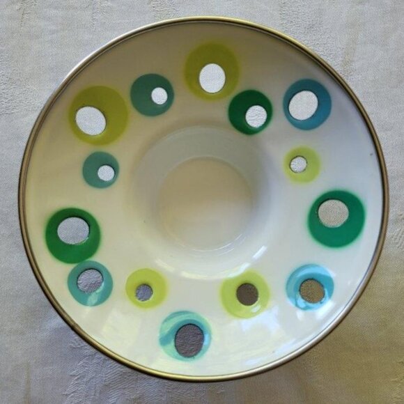 Set of 4 1980'S Ikea EMALJ pattern Enamel Tea Light Candle Holders - Picture 3 of 8